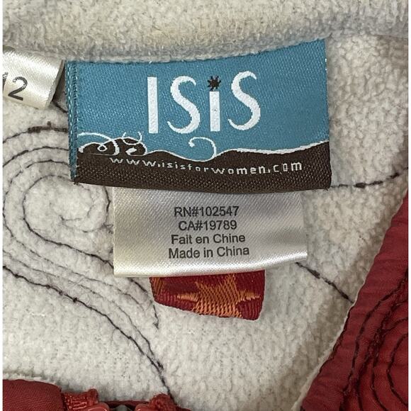 Isis Sultana Vest Womens Size 12 Red Quilted Full Zip Outdoor Jacket Boho - Picture 12 of 15